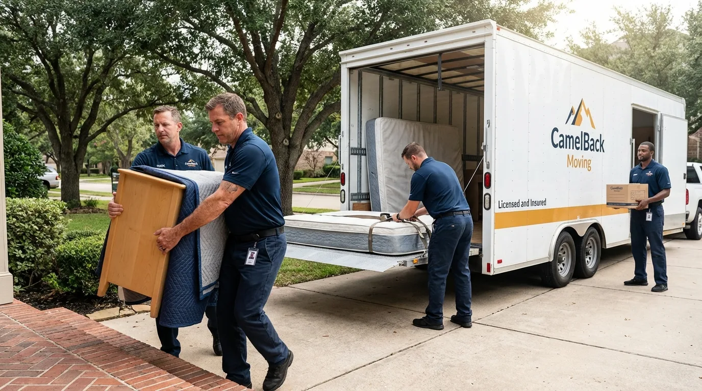Crew loading residential truck for cross-state move from Townsend, MT