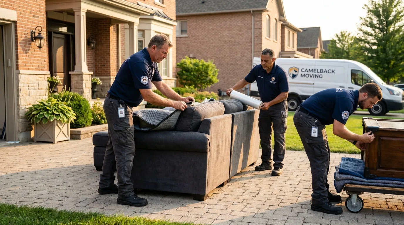 Large estate moving crew wrapping furniture in Townsend, MT